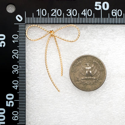 4pcs Gold/ Silver Bowknot Earrings, Gold/ Rhodium plated Brass, Minimalist Earrings, Jewelry Supplies (GB-4310)