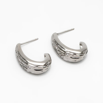 4pcs CZ Pave Gold/ Silver Teardrop Earrings, Gold/ Rhodium plated Brass, Geometric Stud Earrings (GB-4311)