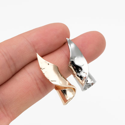 4pcs Gold/ Silver Curly Stud Earrings, 18K Gold/ Rhodium plated Brass, Unique Earrings (GB-4312)