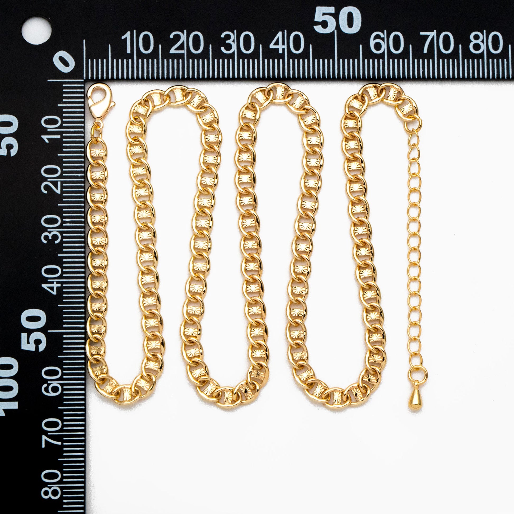 Gold Dainty Mariner Anchor Chain 4.4mm, Finished Bracelet/ Anklet/ Necklace with Extender Chain, Ready to Wear (#LK-567)