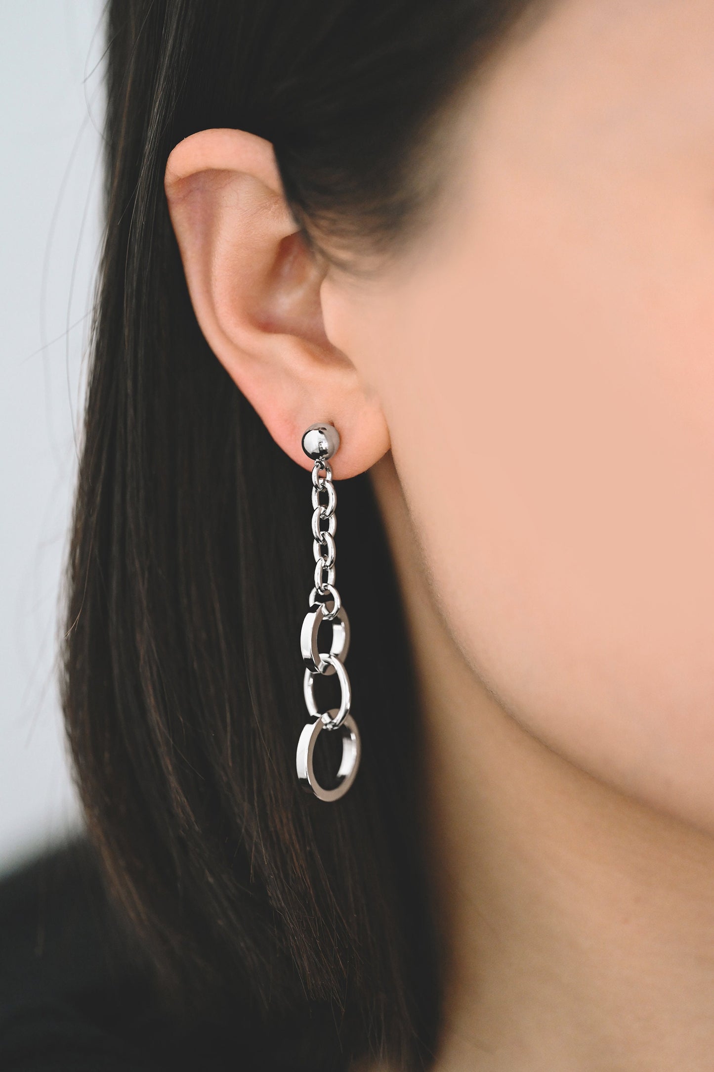 4pcs Gold/ Silver tone Chain Dangle Earrings, 18K Gold/ Rhodium plated Brass, Drop Earrings, Long Dangle Earring (GB-4296)