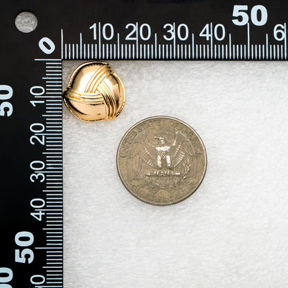 4pcs Gold Knot Stud Earrings: 18K Gold Plated Brass, 17mm (GB-4328)