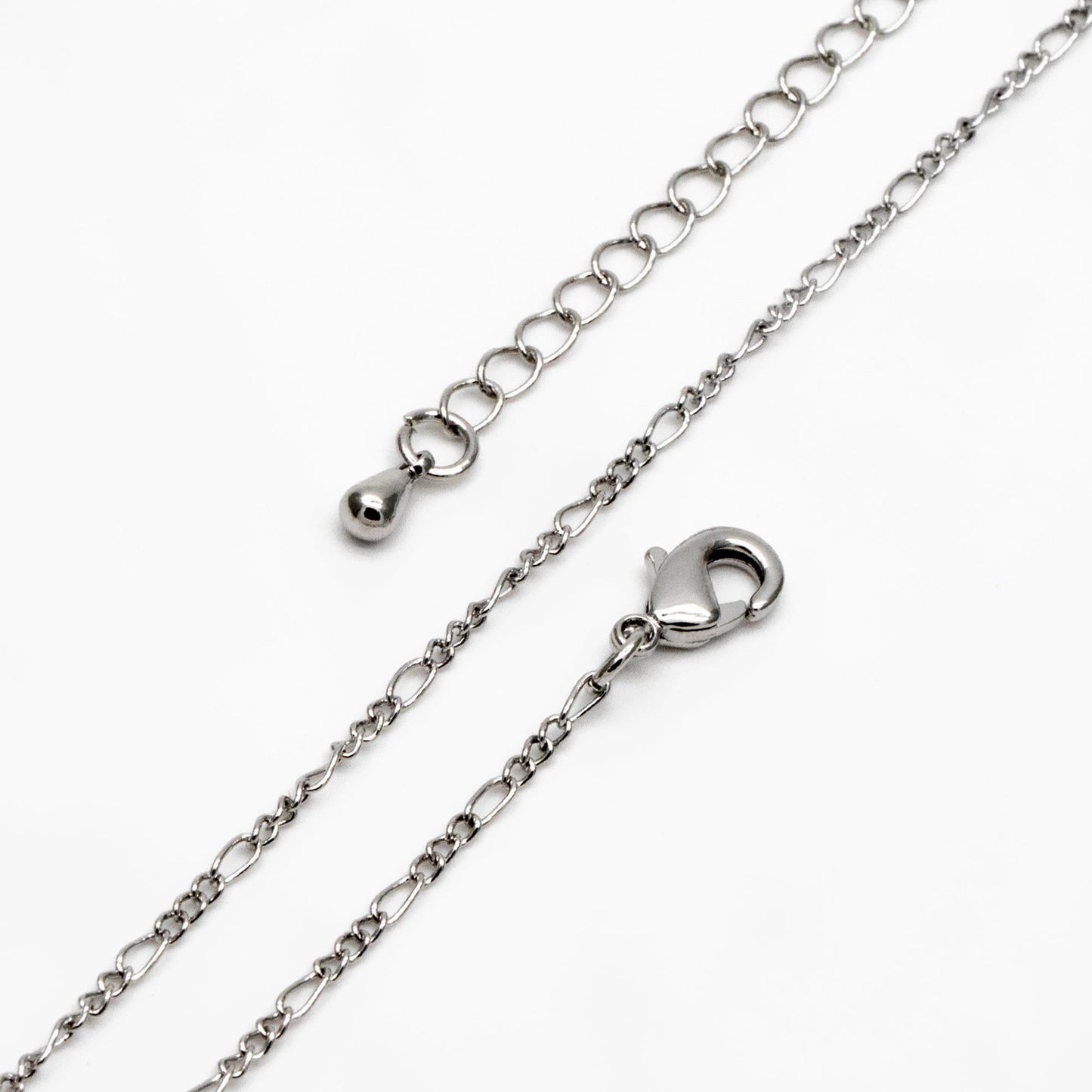 Gold/ Silver Tone Figaro Chains 1.6mm, Finished Bracelet/ Anklet/ Necklace with Extender Chain, Ready to Wear (#LK-168)