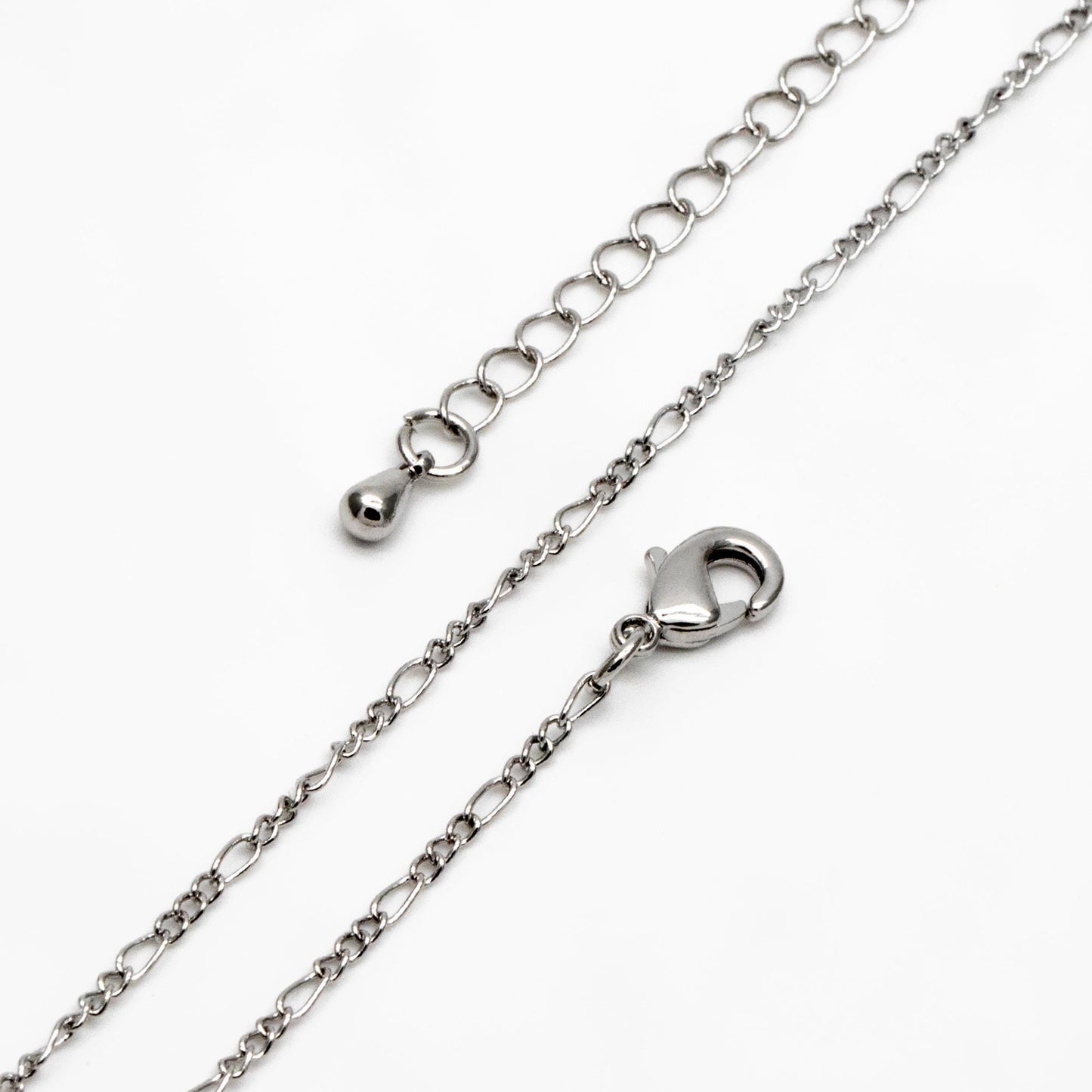 Gold/ Silver Tone Figaro Chains 1.6mm, Finished Bracelet/ Anklet/ Necklace with Extender Chain, Ready to Wear (#LK-168)