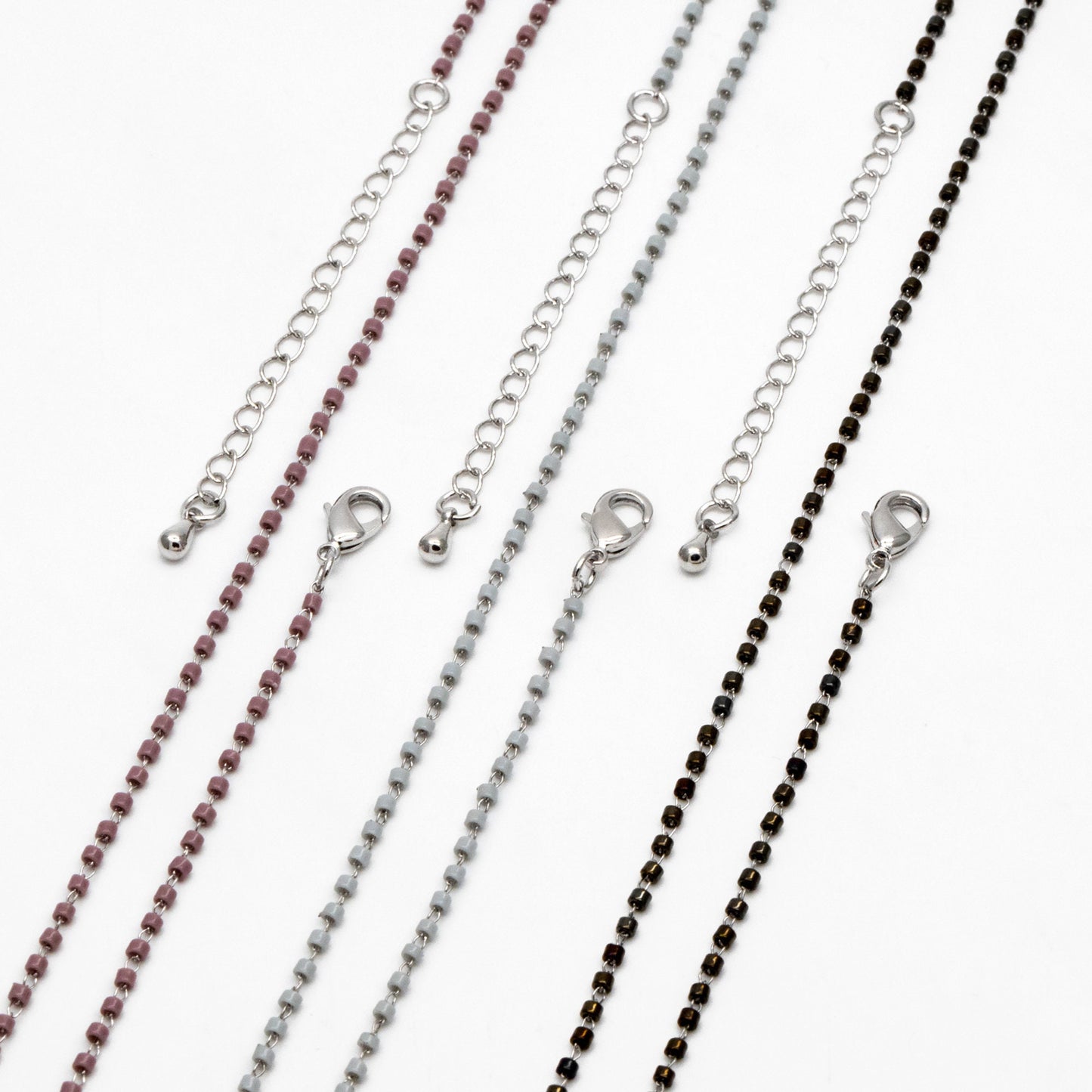 Miyuki Seed Bead Chain 1.8mm, Adjustable Bracelet/ Anklet/ Necklace, Ready to Wear (#LK-303)