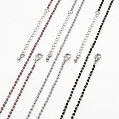 Miyuki Seed Bead Chain 1.8mm, Adjustable Bracelet/ Anklet/ Necklace, Ready to Wear (#LK-303)