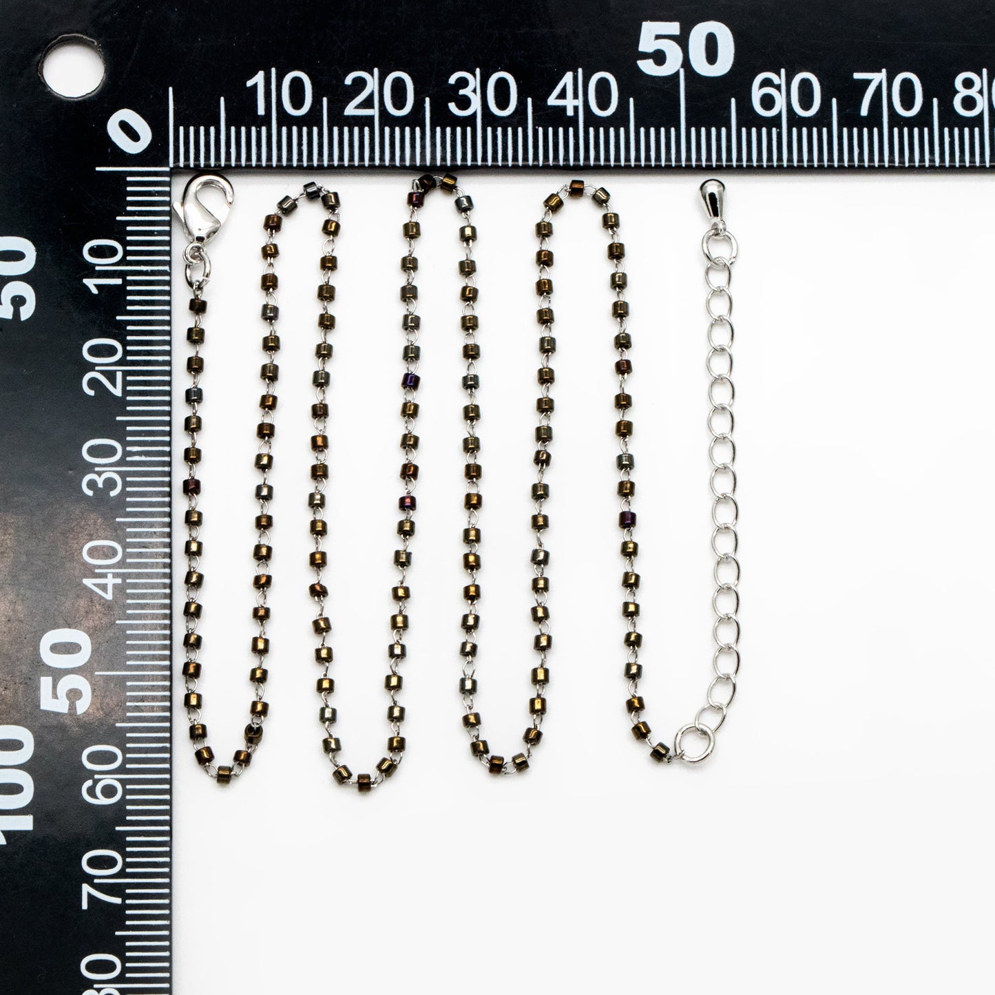 Miyuki Seed Bead Chain 1.8mm, Adjustable Bracelet/ Anklet/ Necklace, Ready to Wear (#LK-303)