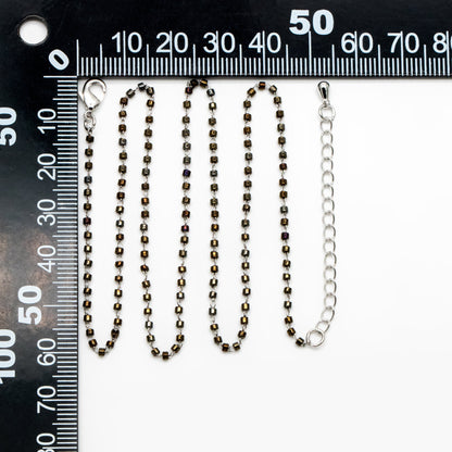 Miyuki Seed Bead Chain 1.8mm, Adjustable Bracelet/ Anklet/ Necklace, Ready to Wear (#LK-303)