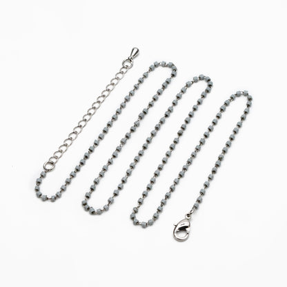 Miyuki Seed Bead Chain 1.8mm, Adjustable Bracelet/ Anklet/ Necklace, Ready to Wear (#LK-303)