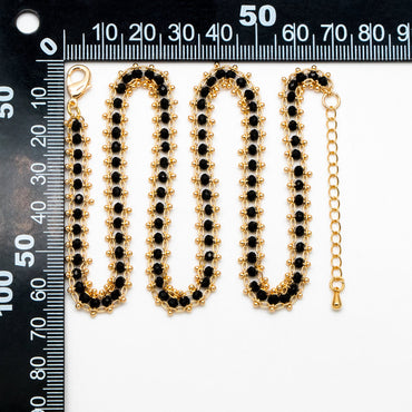 Gold Crystal Glass Rondelle Beaded Chain, Finished Bracelet/ Anklet/ Necklace with Extender Chain, Ready to Wear (#LK-171)