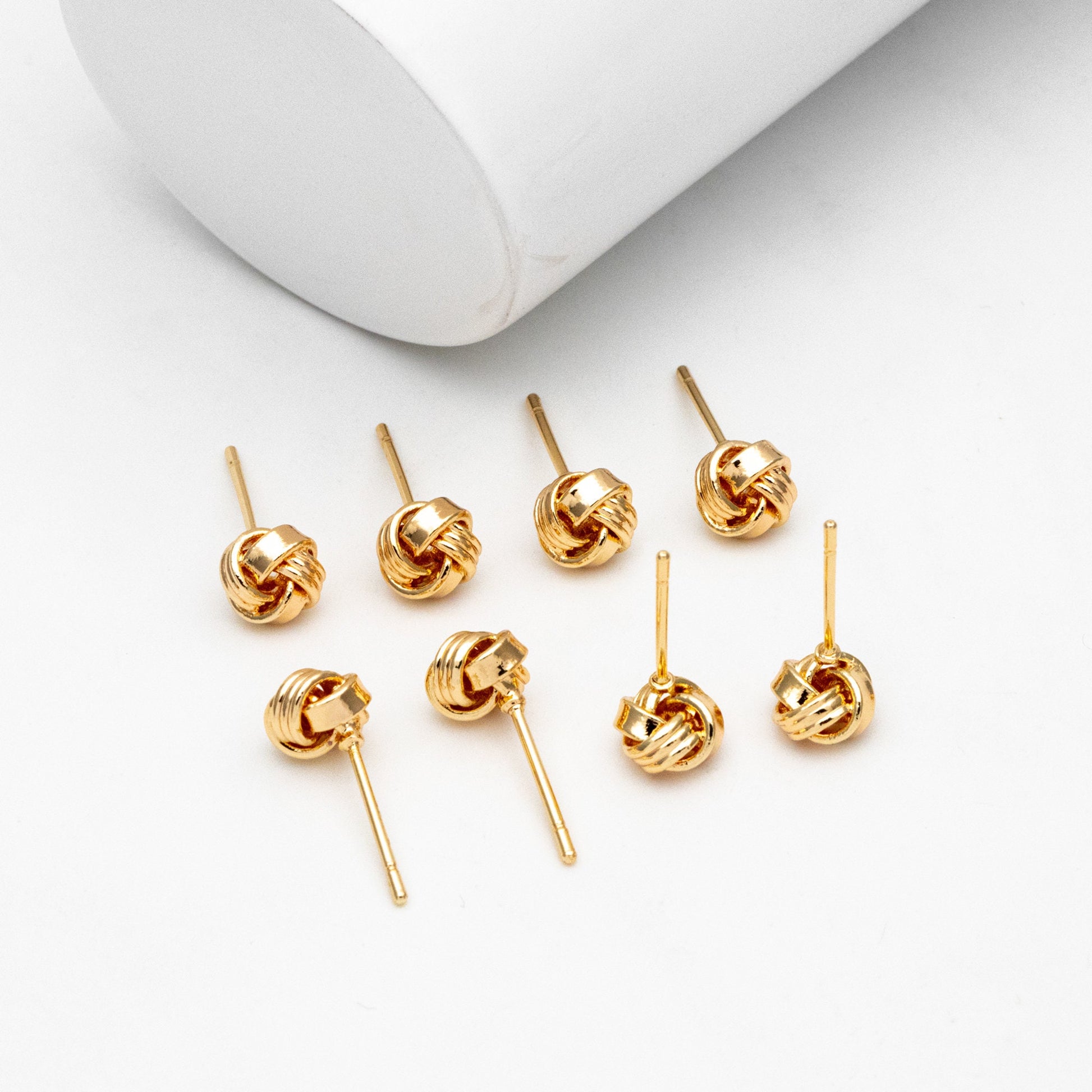 10pcs Gold Knot ear studs, Celtic knot earrings, Minimalist Stud Earrings (GB-4342)