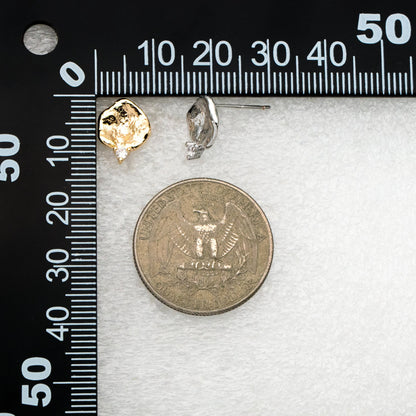 10pcs CZ Pave Gold/ Silver Irregular Earrings, 18K Gold/ Rhodium plated Brass, Dainty Stud Earrings (GB-4345)