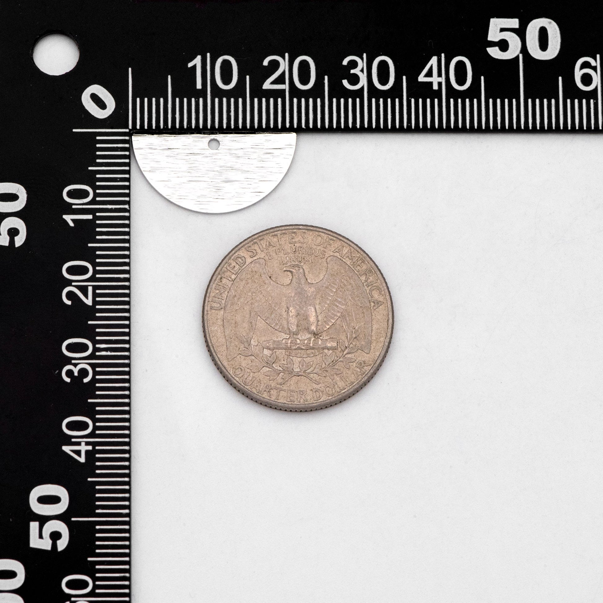 10pcs Brushed Gold/ Silver Semicircle Charms 21/ 24mm, Geometric Disc Coins, Semi Round Pendants (GB-3817)