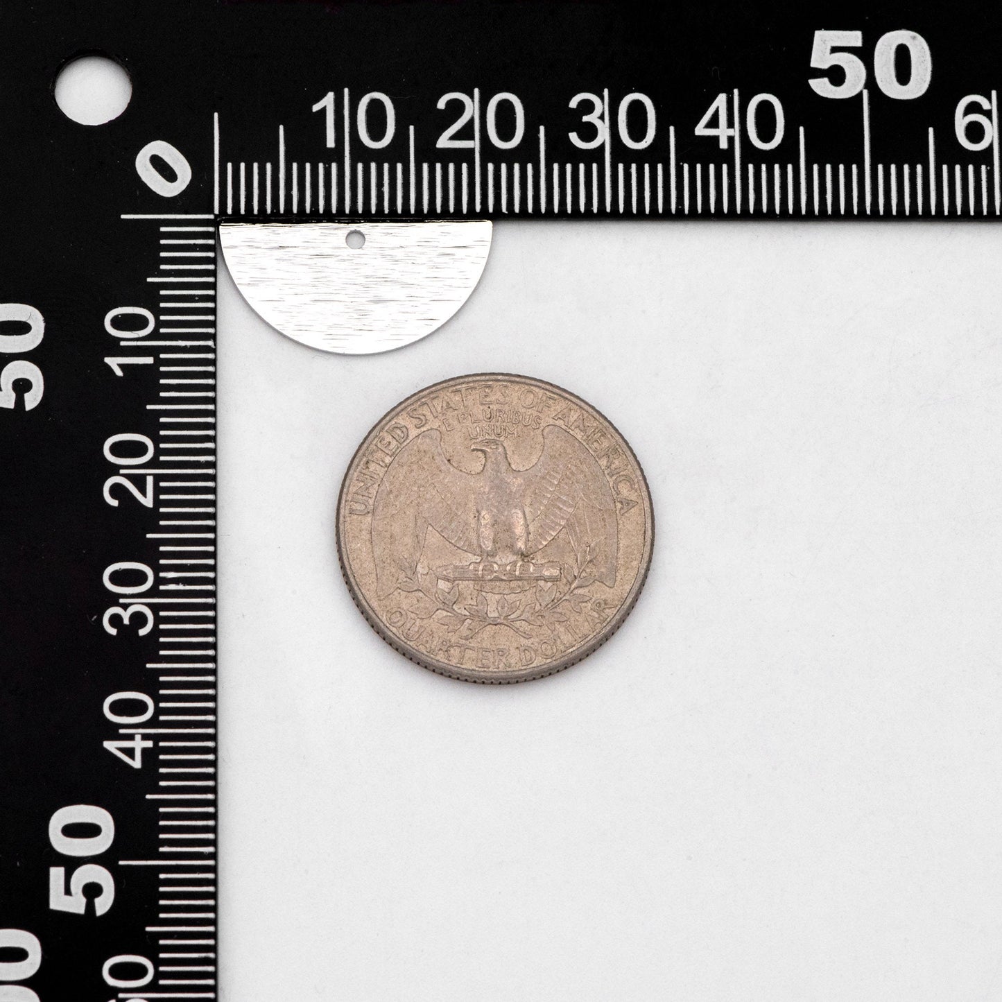 10pcs Brushed Gold/ Silver Semicircle Charms 21/ 24mm, Geometric Disc Coins, Semi Round Pendants (GB-3817)