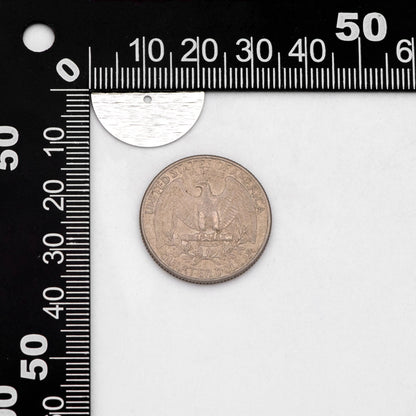 10pcs Brushed Gold/ Silver Semicircle Charms 21/ 24mm, Geometric Disc Coins, Semi Round Pendants (GB-3817)