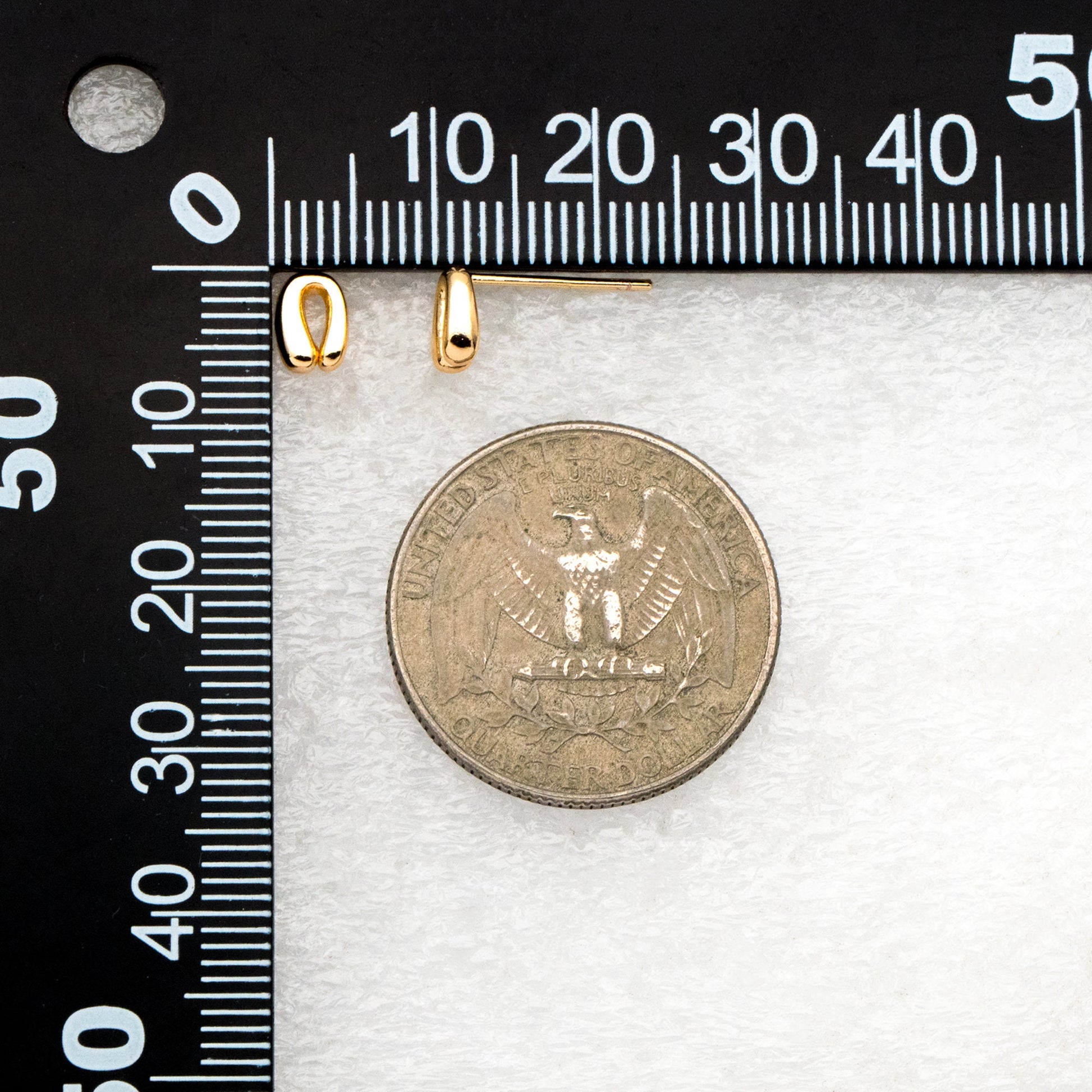 10pcs Gold U Shaped Earrings, 18K Gold plated Brass, Minimalist Stud Earrings (GB-4324)