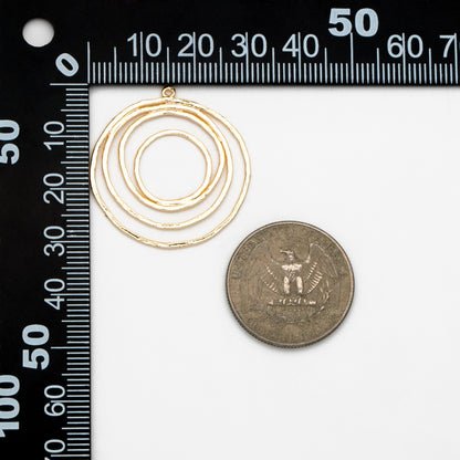 10pcs Gold/ Silver tone Circle Pendants 32x29mm, Gold/ Rhodium plated Brass Hoops, Wired Round Loop Charms (GB-955)