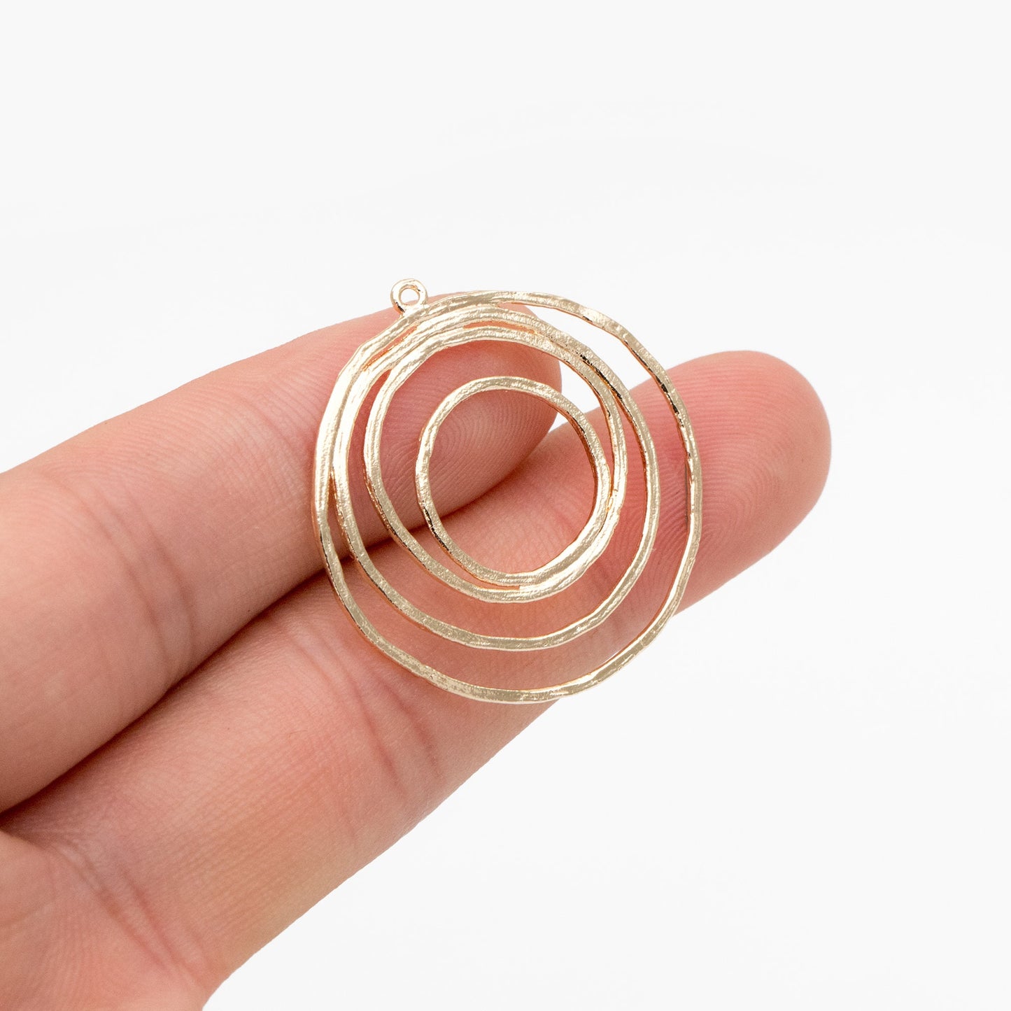 10pcs Gold/ Silver tone Circle Pendants 32x29mm, Gold/ Rhodium plated Brass Hoops, Wired Round Loop Charms (GB-955)