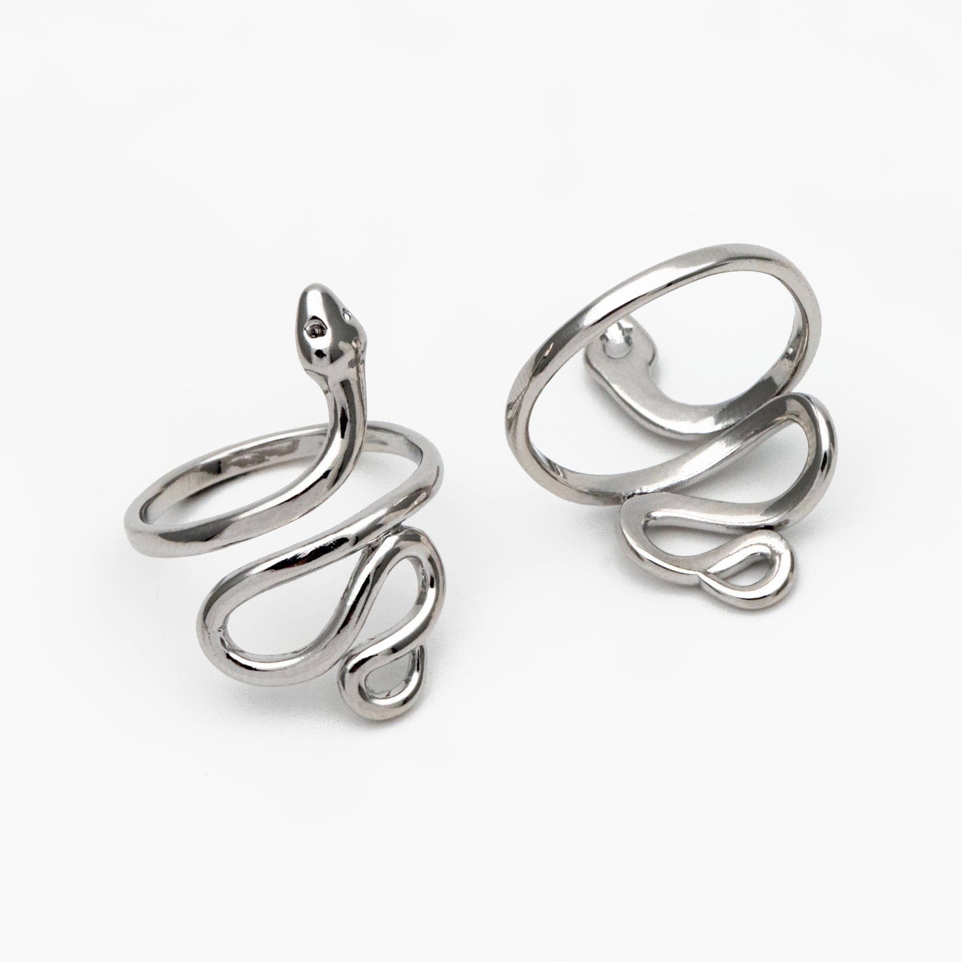 4pcs Gold/ Silver Tone Snake Ring, Open Serpent Ring, Reptile Adjustable Band Ring, Punk Animal Jewelry, Fashion Jewelry (#JZ-045)