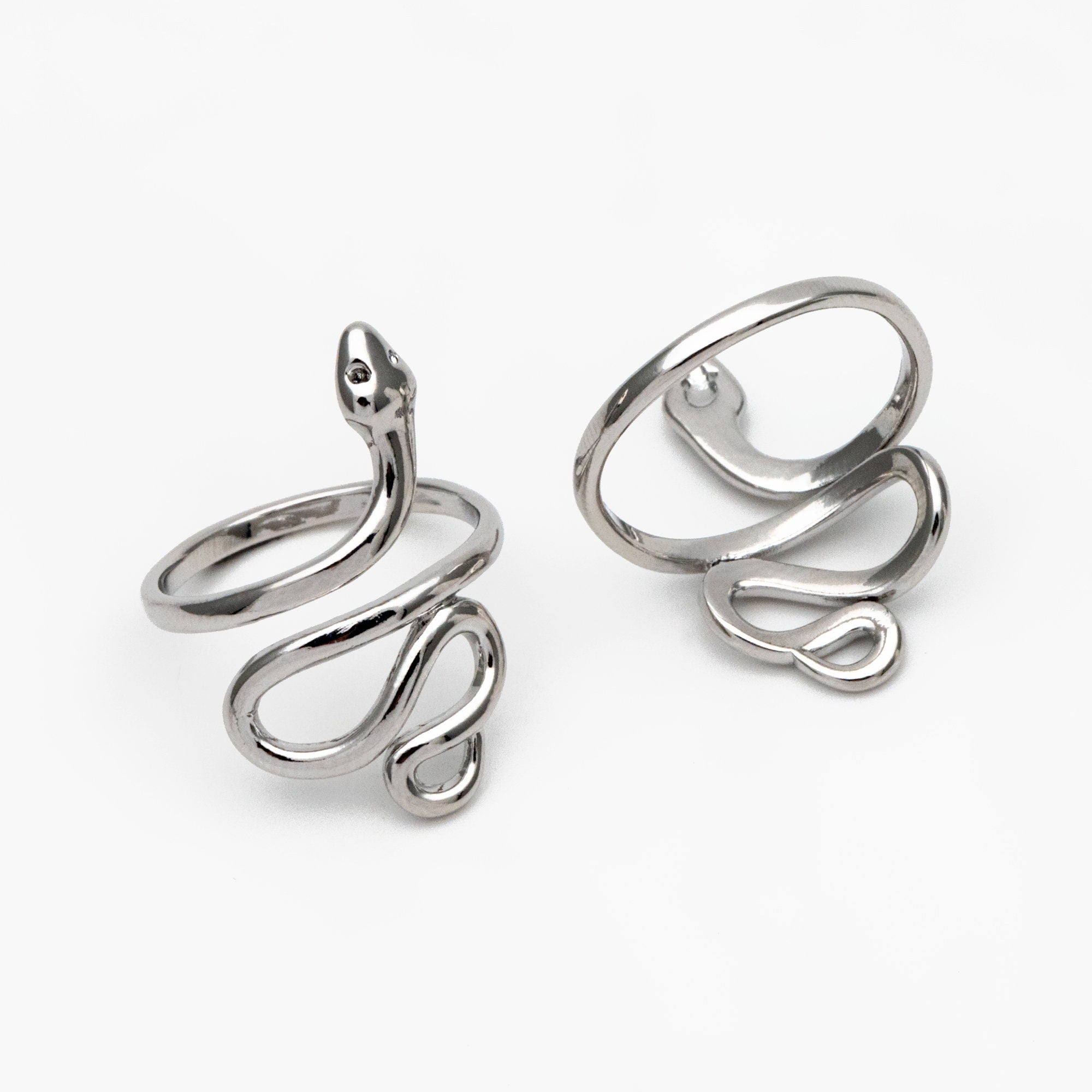 4pcs Gold/ Silver Tone Snake Ring, Open Serpent Ring, Reptile Adjustable Band Ring, Punk Animal Jewelry, Fashion Jewelry (#JZ-045)