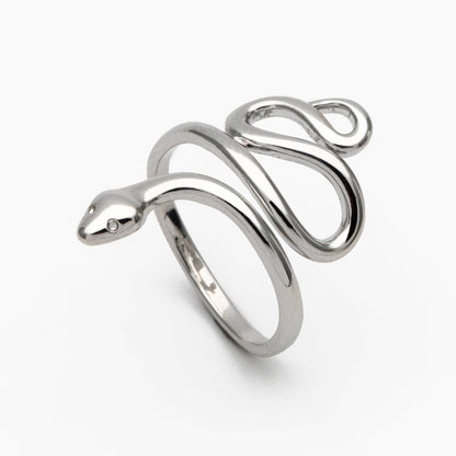 4pcs Gold/ Silver Tone Snake Ring, Open Serpent Ring, Reptile Adjustable Band Ring, Punk Animal Jewelry, Fashion Jewelry (#GB-2716)