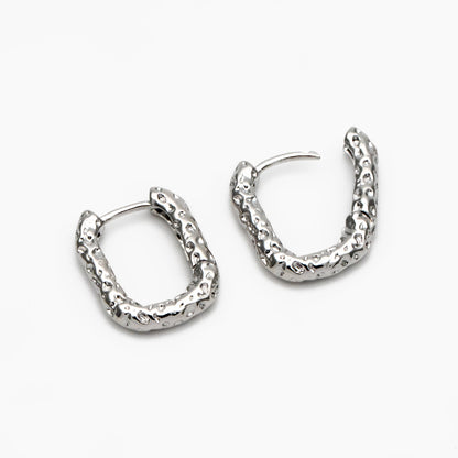 10pcs Gold/ Silver Oval Hoop Earrings, Gold/ Rhodium plated Brass, Geometric Earring Hoops (GB-3739)