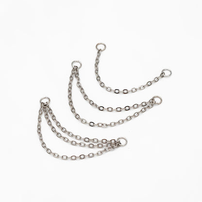 10pcs Gold/ Silver/ Rose Gold Dangle Earring Chain Charm, Earring Chain Connector, Piercing Chain, Cartilage Piercing Chain (GB-4353)