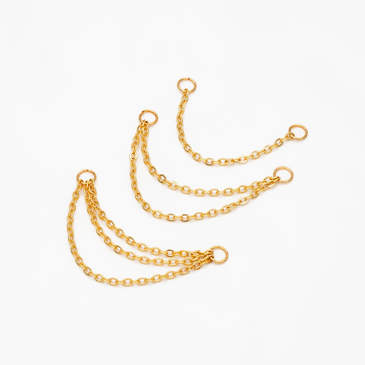 10pcs Gold/ Silver/ Rose Gold Dangle Earring Chain Charm, Earring Chain Connector, Piercing Chain, Cartilage Piercing Chain (GB-4353)