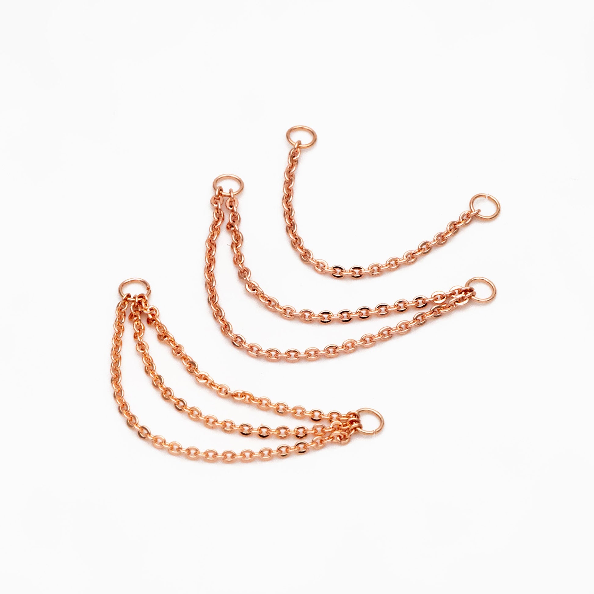 10pcs Gold/ Silver/ Rose Gold Dangle Earring Chain Charm, Earring Chain Connector, Piercing Chain, Cartilage Piercing Chain (GB-4353)