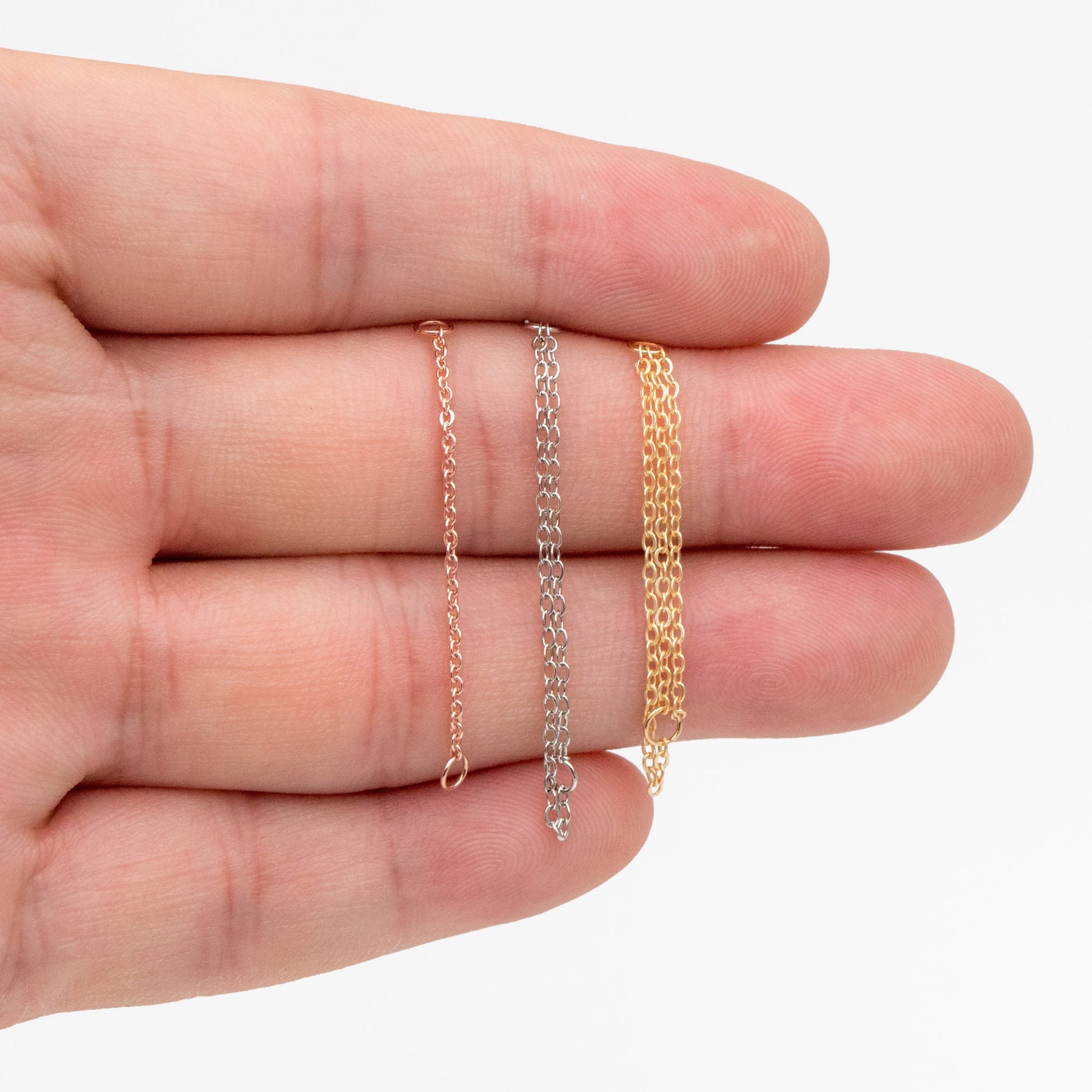 10pcs Gold/ Silver/ Rose Gold Dangle Earring Chain Charm, Earring Chain Connector, Piercing Chain, Cartilage Piercing Chain (GB-4353)