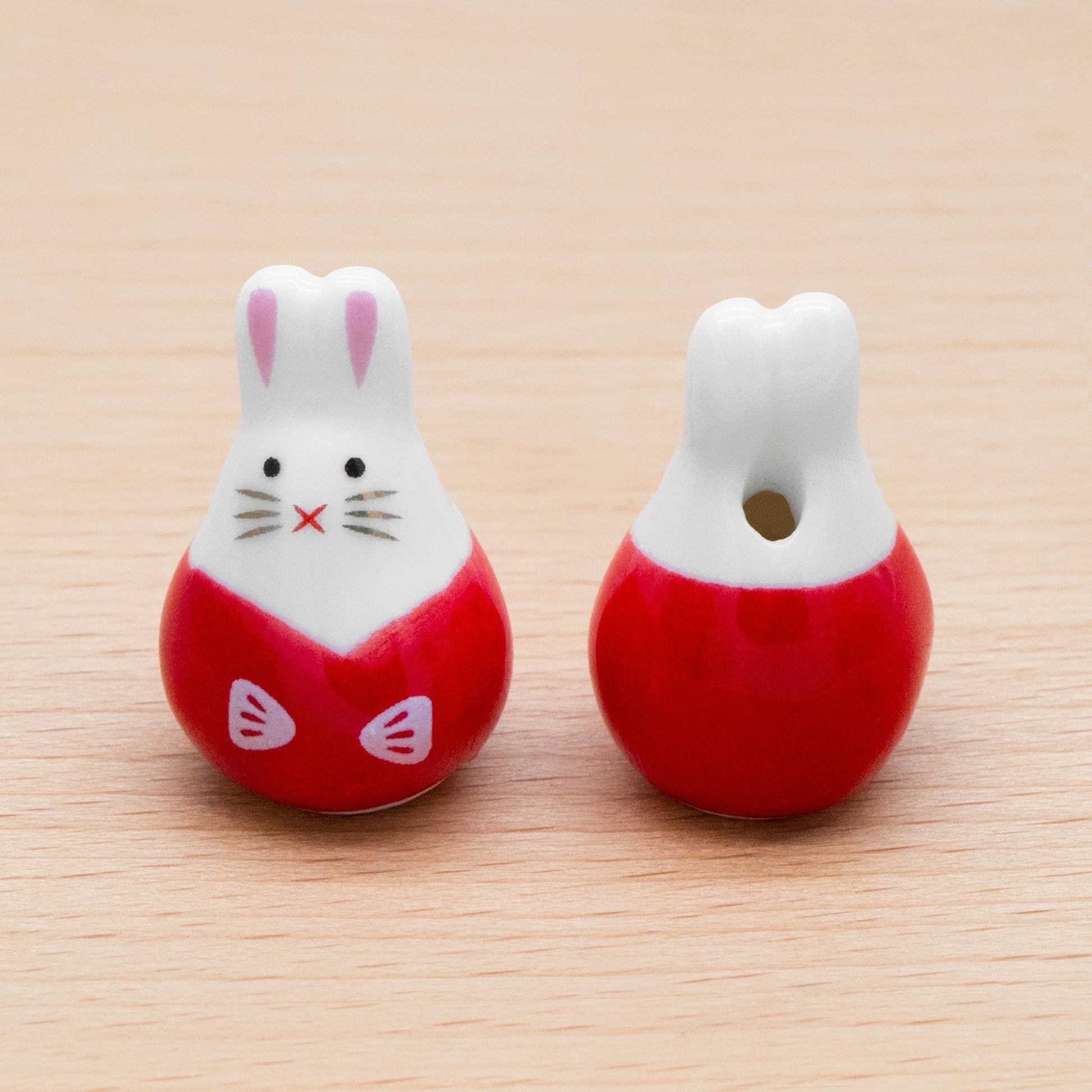 10pcs Kawaii Porcelain Bunny Beads, Ceramic Lovely Rabbit beads, Top Drilled Animal Beads -(TC-163)