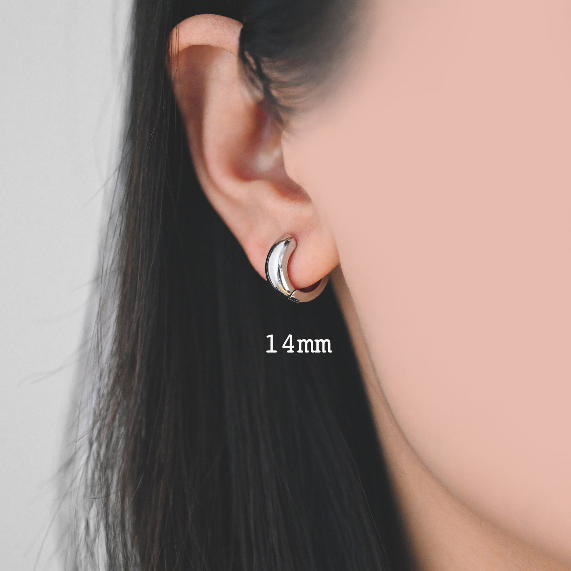 10pcs Gold/ Silver Tone Hoop Earrings, 14/ 16/ 18mm, Gold/ Rhodium plated Huggie Earrings, Small Hoop Earrings (GB-1678)