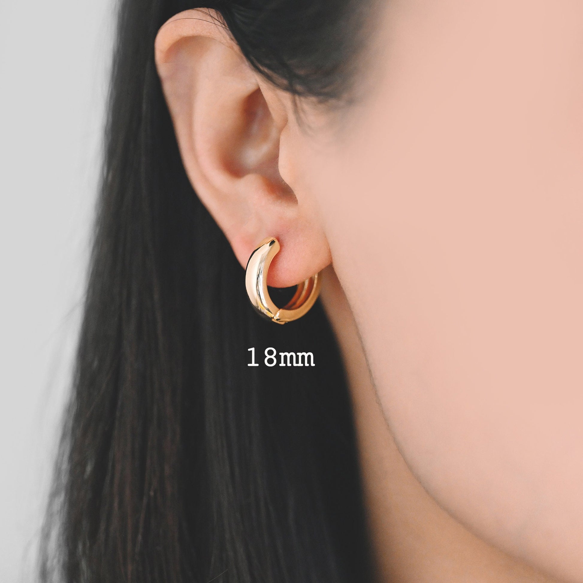 10pcs Gold/ Silver Tone Hoop Earrings, 14/ 16/ 18mm, Gold/ Rhodium plated Huggie Earrings, Small Hoop Earrings (GB-1678)