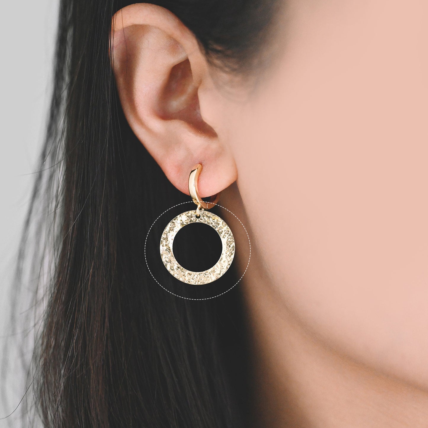 10pcs Gold/ Silver tone Circle Disc Pendant 21mm, Gold/ Rhodium plated Brass Geometric Hammered Charms (GB-1422-G)