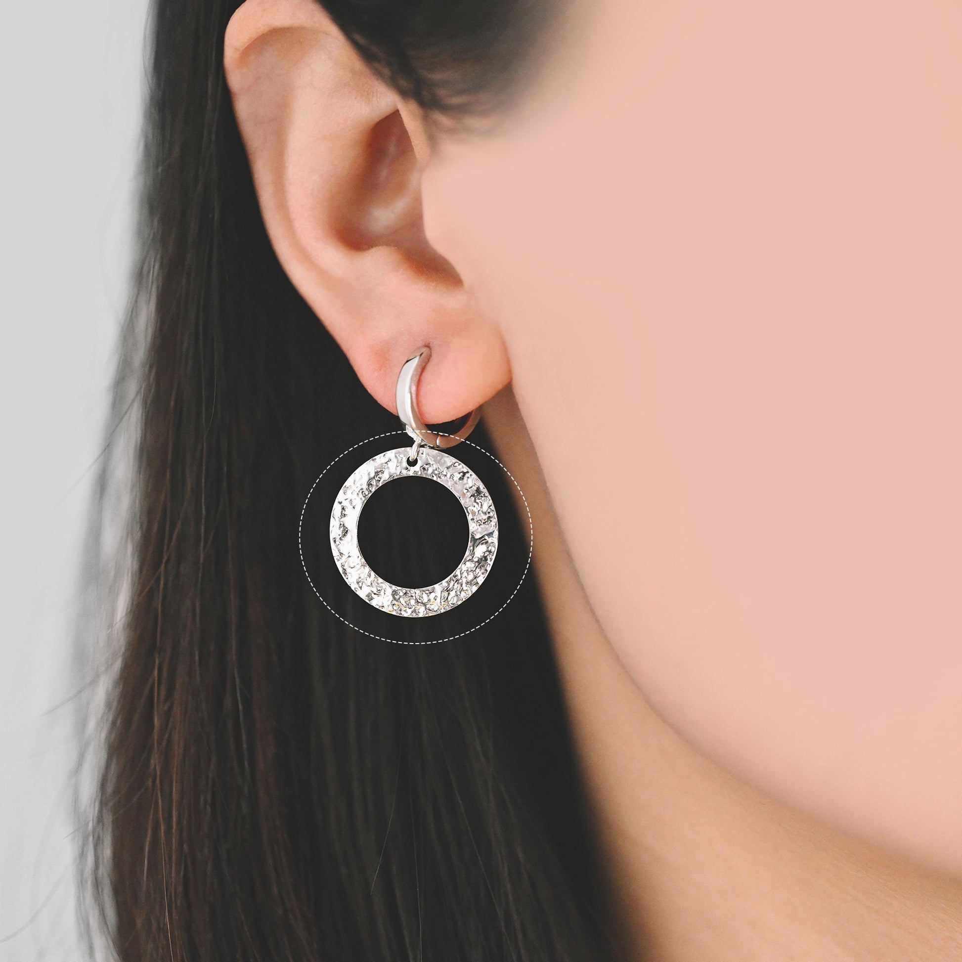 10pcs Gold/ Silver tone Circle Disc Pendant 21mm, Gold/ Rhodium plated Brass Geometric Hammered Charms (GB-1422-G)