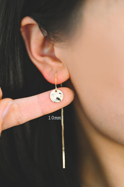 10pcs Gold/ Silver Tone Hammered Disc Charms 8/ 10/ 12/ 16mm, Gold/ Rhodium plated Brass Coin Tags, Round Textured Coin Pendants (GB-020)