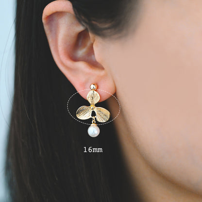 10pcs Gold plated Brass Flower Charm Connectors 10mm/ 16mm (GB-4391-G)