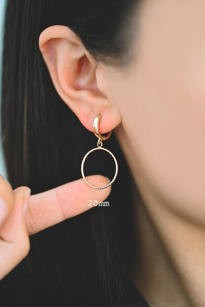 10pcs Gold/ Silver Tone Round Circle Pendants 20/ 22/ 25mm, Gold/ Rhodium plated Brass Ring Charms, Geometric Loop Pendants (GB-211)