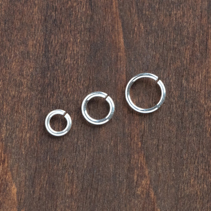 50pcs Sterling Silver Open Jump Rings, 4-6mm by 0.7-0.8mm (20-21 Gauge), .925 Silver Split Ring (CY-007)