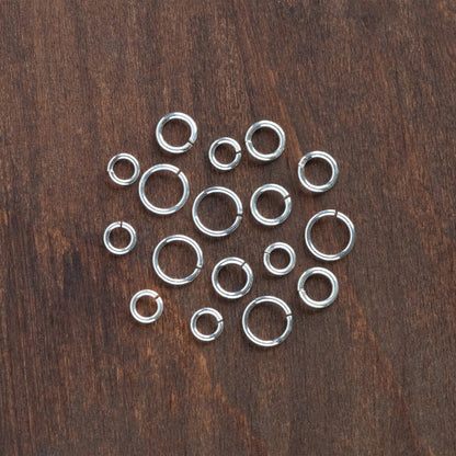 50pcs Sterling Silver Open Jump Rings, 4-6mm by 0.7-0.8mm (20-21 Gauge), .925 Silver Split Ring (CY-007)