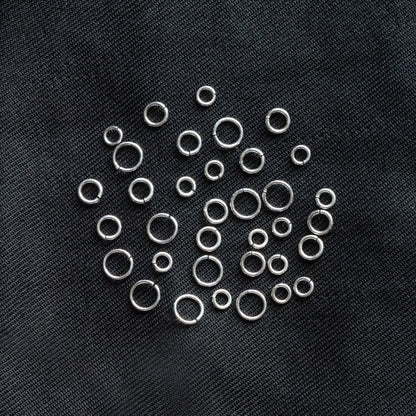 50pcs Sterling Silver Open Jump Rings, 4-6mm by 0.7-0.8mm (20-21 Gauge), .925 Silver Split Ring (CY-007)