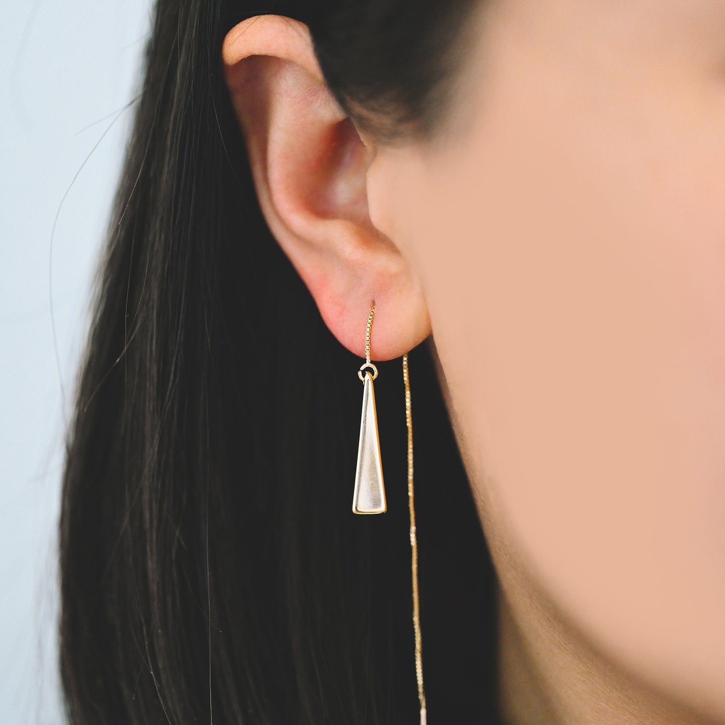 10pcs Gold Long Triangle Bar Charms 22mm, Gold plated Brass Stick Pendants (GB-299)