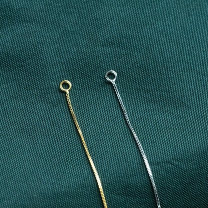 10pcs Sterling Silver Threader Earrings, Gold/ Rhodium, .925 Silver Box Chain, Earwire Thread with Open Jump Ring (CY-004)