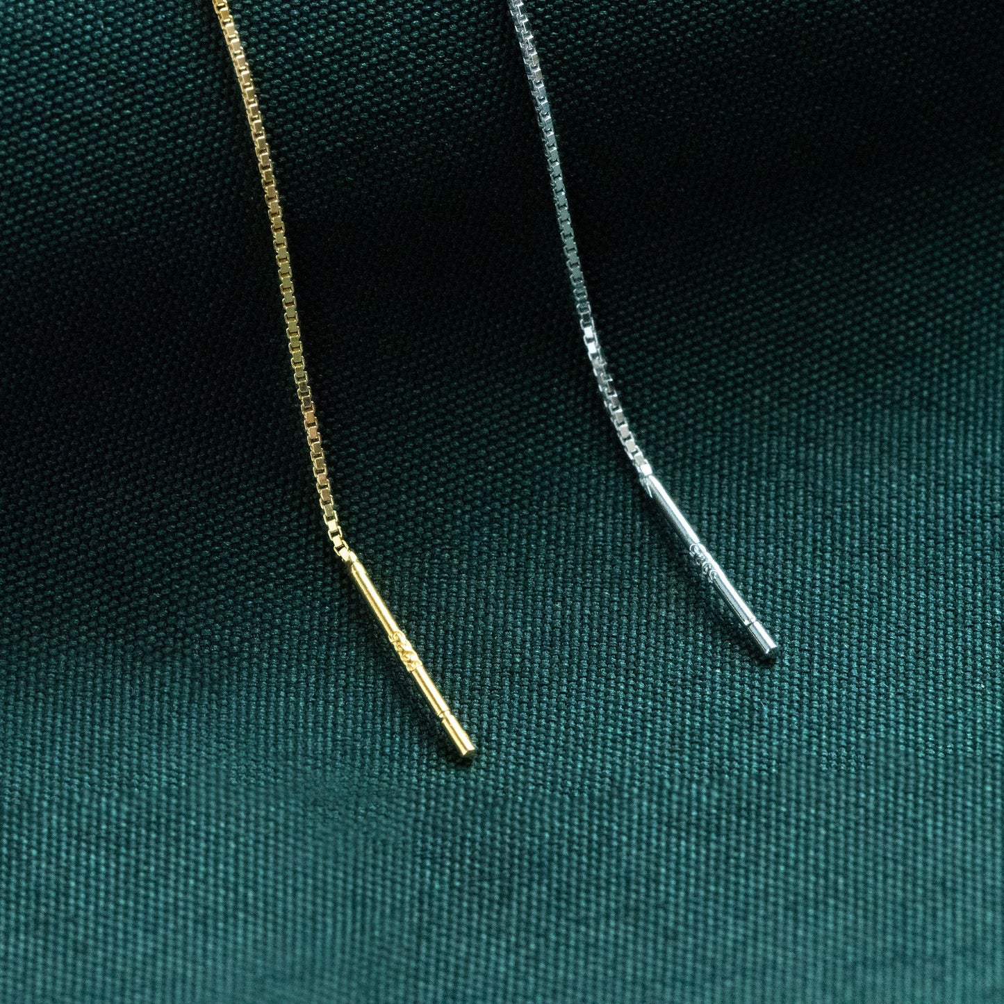 10pcs Sterling Silver Threader Earrings, Gold/ Rhodium, .925 Silver Box Chain, Earwire Thread with Open Jump Ring (CY-004)