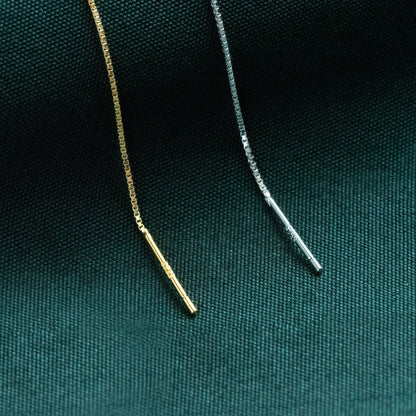 10pcs Sterling Silver Threader Earrings, Gold/ Rhodium, .925 Silver Box Chain, Earwire Thread with Open Jump Ring (CY-004)