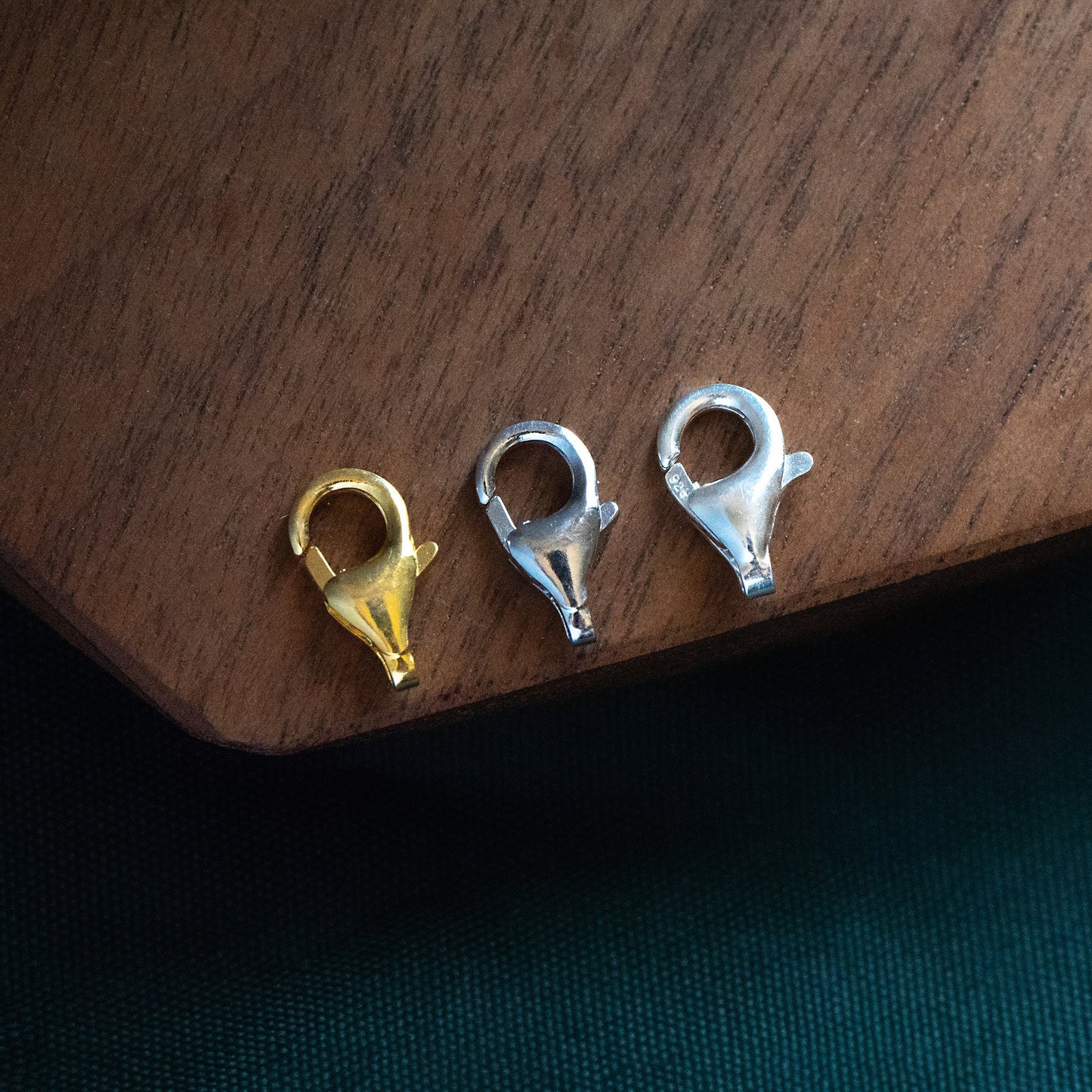 10pcs Sterling Silver Lobster Clasps 9mm, Gold/ Rhodium plated .925 Silver Clasps Wholesale (CY-002)