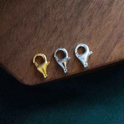 10pcs Sterling Silver Lobster Clasps 9mm, Gold/ Rhodium plated .925 Silver Clasps Wholesale (CY-002)