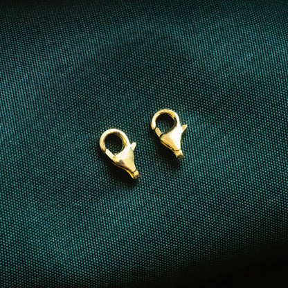 10pcs Sterling Silver Lobster Clasps 9mm, Gold/ Rhodium plated .925 Silver Clasps Wholesale (CY-002)