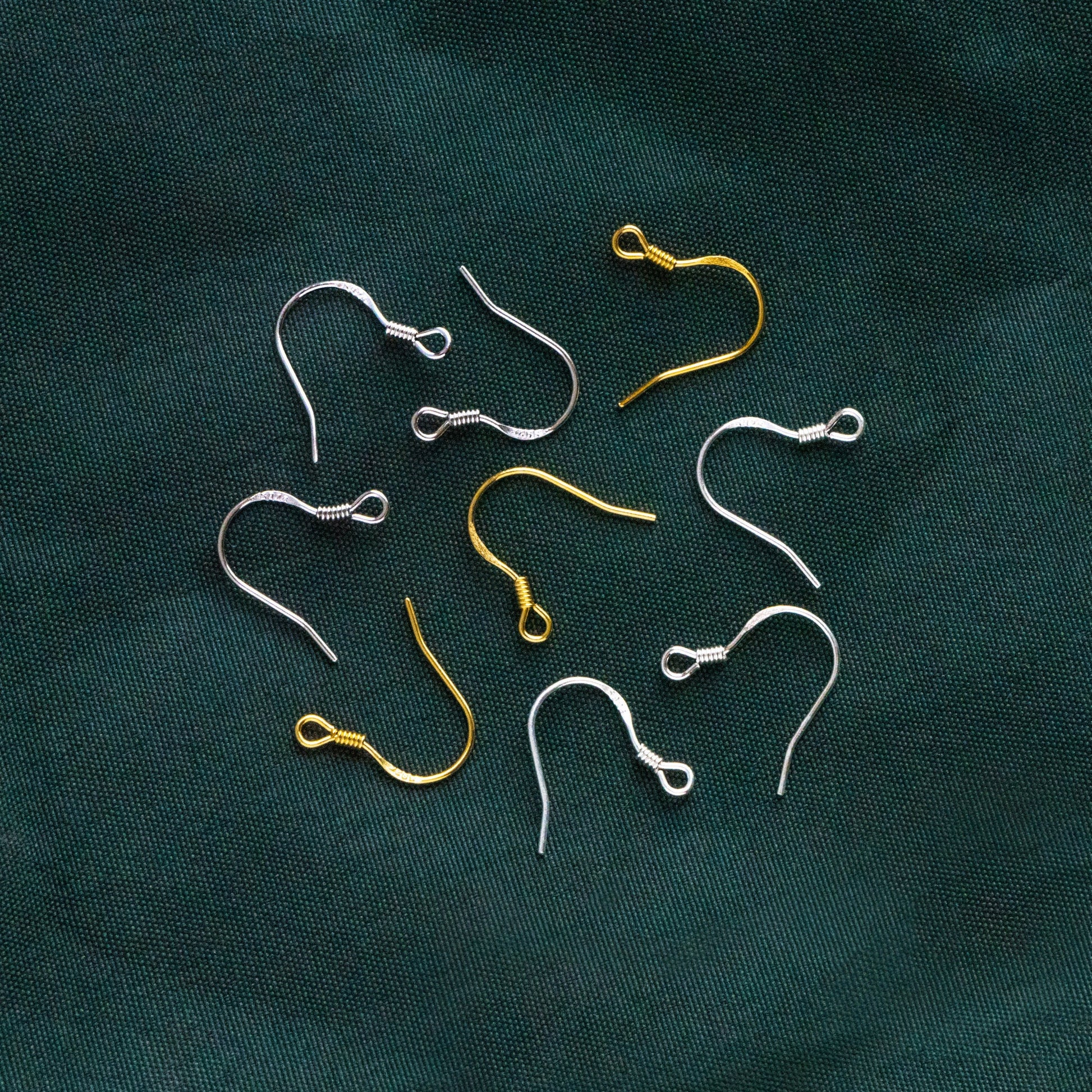 10pcs Sterling Silver Earring Hooks 15mm, Gold/ Rhodium plated .925 Silver Earwires Wholesale (CY-003)