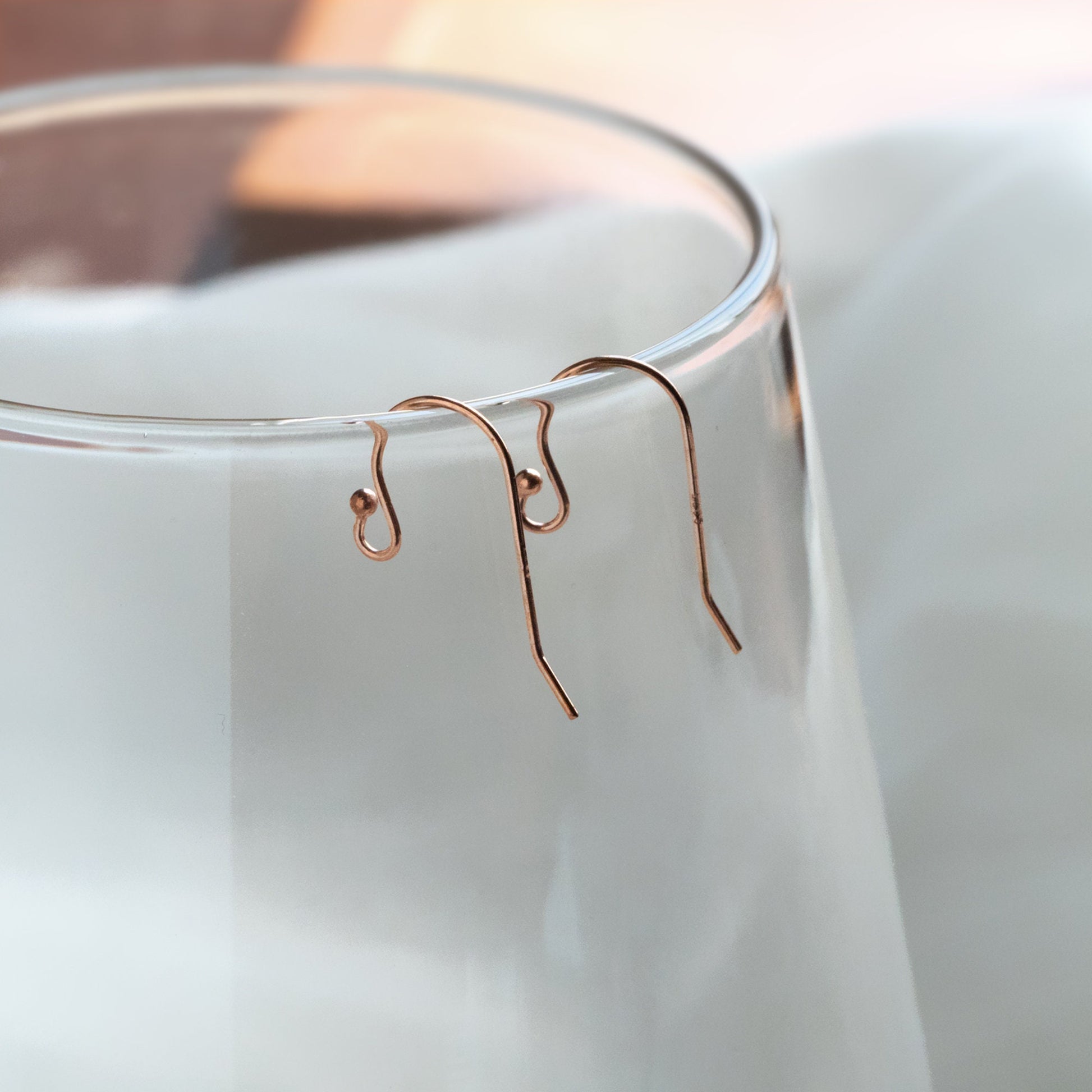 10pcs Sterling Silver Earring Hooks, Gold/ Rhodium/ Rose Gold plated .925 Silver, Earwires with Ball 20x10mm (CY-005)